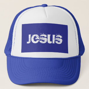 Boné Um chapéu de caminhoneiro de Jesus Azul