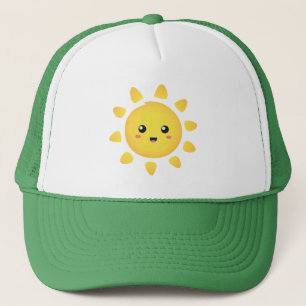 Boné Um sol fofo e feliz que brilha intensamente ao red