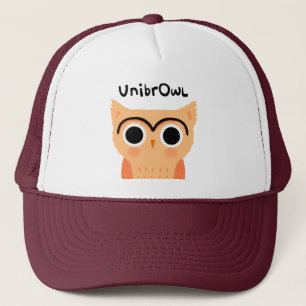 Boné UnibrOwl Unibrow Owl   Coruja-de-sobrancelhas-grac