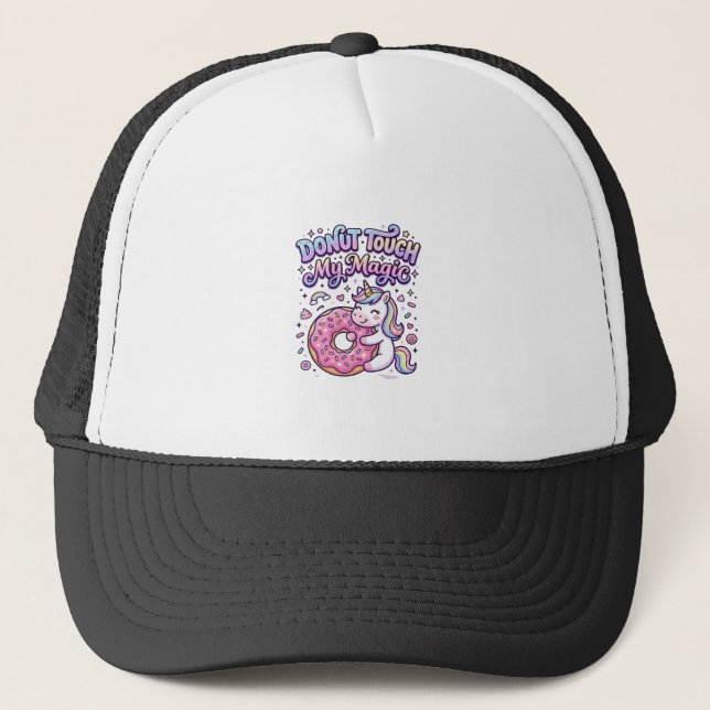 Boné Unicórnio Donut Toque no Meu Presente Mágico de Id (Frente)