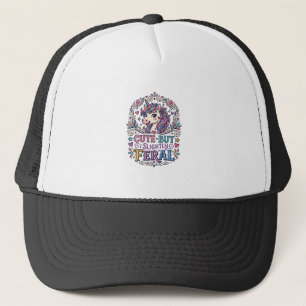 Boné Unicórnio Fofo mas Ligeiramente Feral Fundo Branco