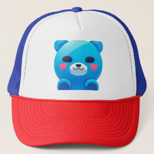Boné urso azul feliz
