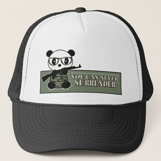 Boné Urso Camo Panda Costumado - Urso Panda Militar (Frente)