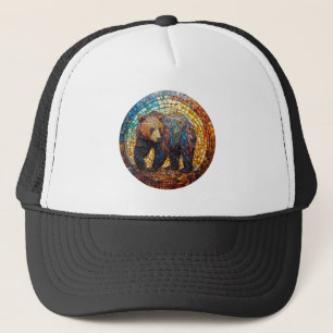 Boné Urso Cinzento Arte Espiritual da Vida Selvagem Est