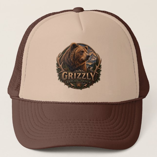 Boné Urso Cinzento - Selvagem Americano (Frente)