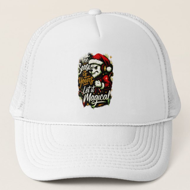 Boné Urso de Natal Aconchegante DJ Gorro de Malha (Frente)