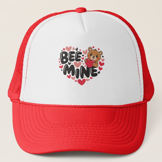 Boné Urso de pelúcia Bee Mine Dia dos Namorados (Frente)