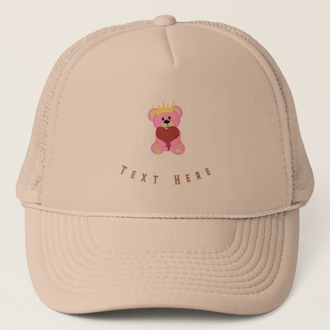 Boné Urso de Pelúcia Personalizado Texto Aqui Impresso  (Frente)