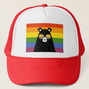 Boné Urso do Orgulho Arco-Íris gay LGBT em Óculos