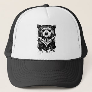 Boné Urso Grizzly Natureza Selvagem Animal Ilustração A