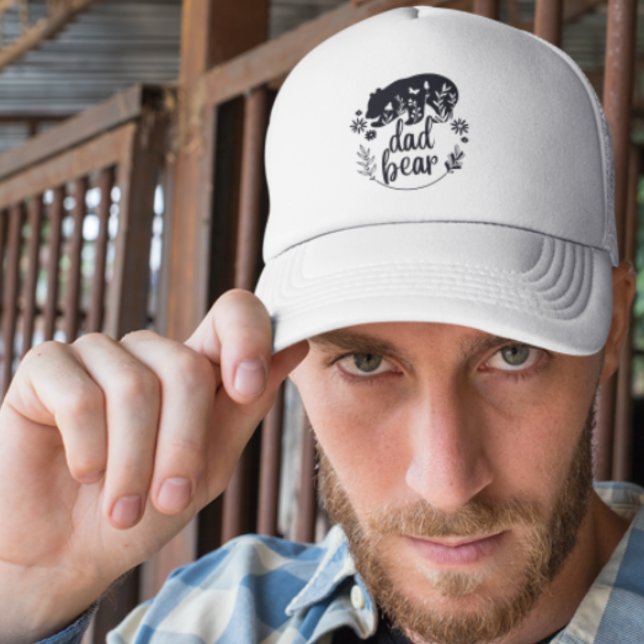 Boné Urso Pai Floral Branco E Preto (Criador carregado)