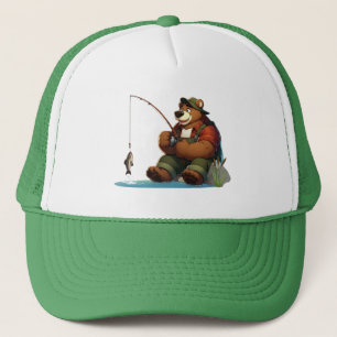 Boné Urso pescador fofo ao ar livre