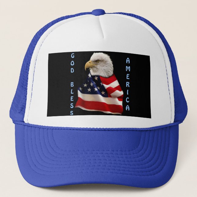 Boné USA Bald Eagle & US Flag USA FOREVER Hat (Frente)