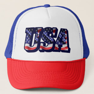 Boné USA Flag Letters, American Flag Trucker Hat
