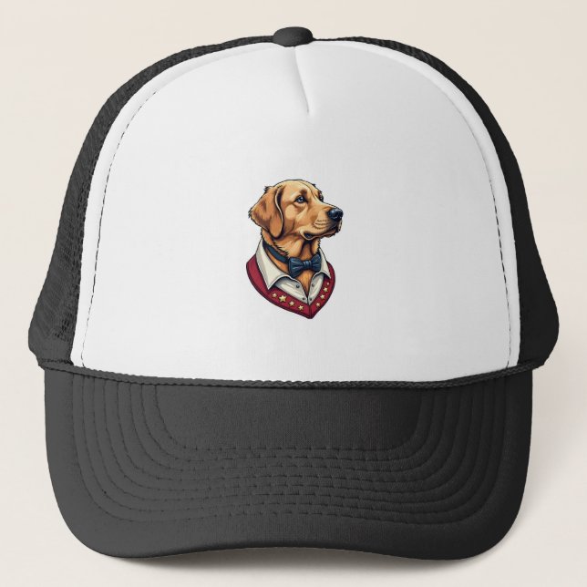 Boné USA Golden Retriever Vintage Patriotic Dog Shirt (Frente)