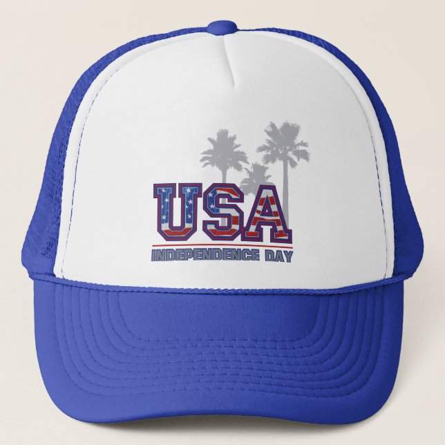 Boné USA Palm Independence Day Truckers Hats (Frente)