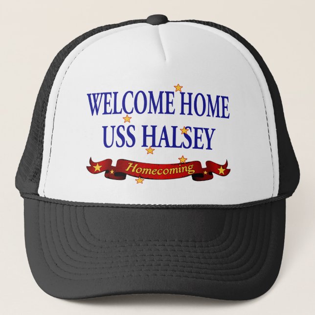Boné USS Home bem-vindo Halsey (Frente)