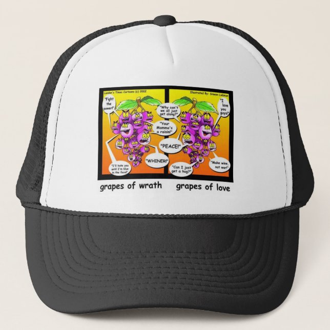Boné Uvas de Ira, Amor & Guerra Presentes e Camisetas D (Frente)