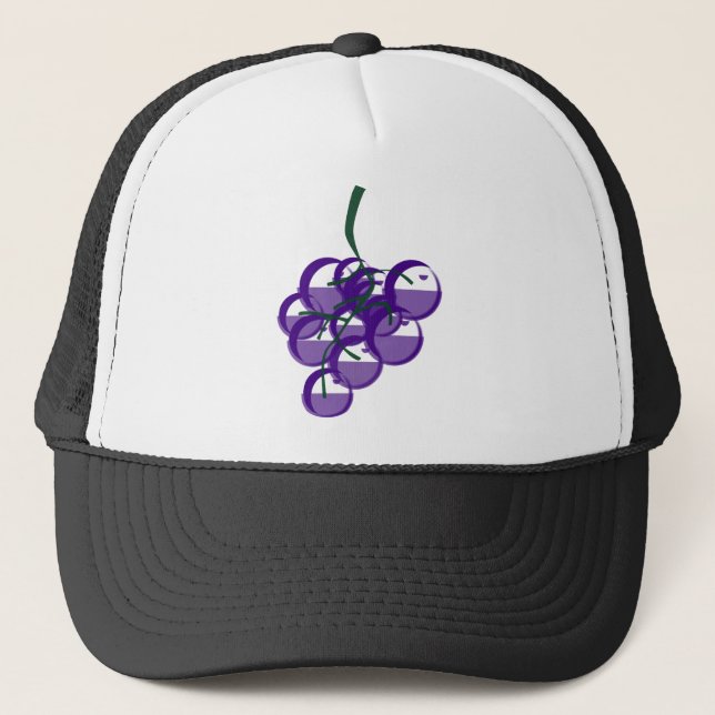 Boné Uvas Fruta Vinho Lilac Comida Vinho (Frente)