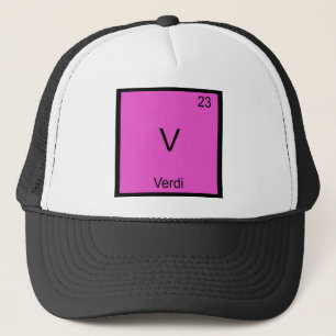 Boné V - Verdi Camiseta do Símbolo do Elemento Químico