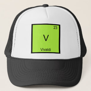 Boné V - Vivaldi Camiseta de Química Divertida Símbolo