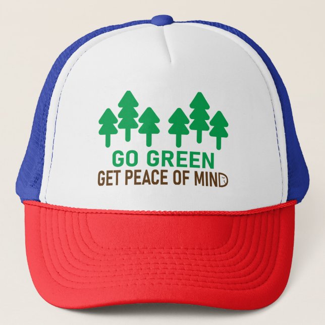 Boné Vá ao design de motivação verde com aspas. (Frente)