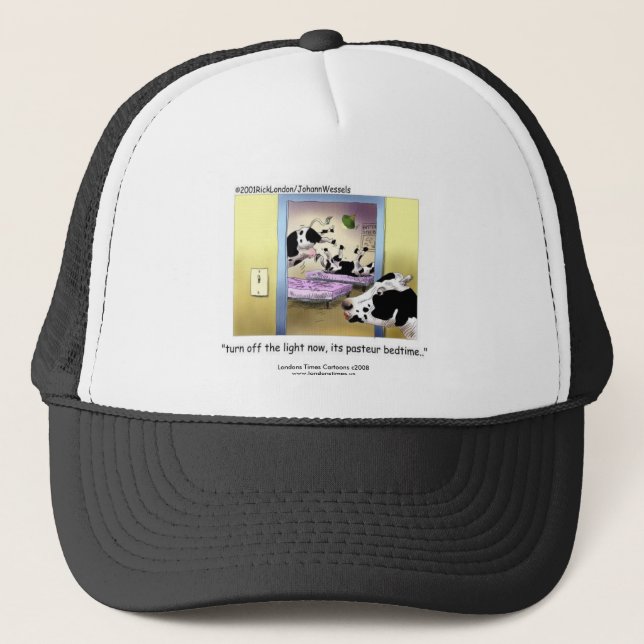 Boné Vacas Engraçadas: Cap: "Hora de Dormir de Pasteur" (Frente)