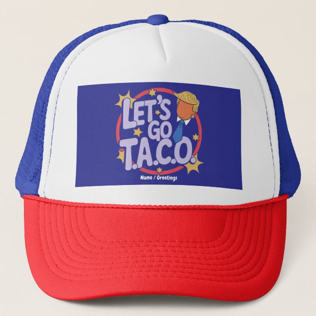 Boné Vamos Ir Taco Funny Design Bold Cotação Homens e M (Frente)