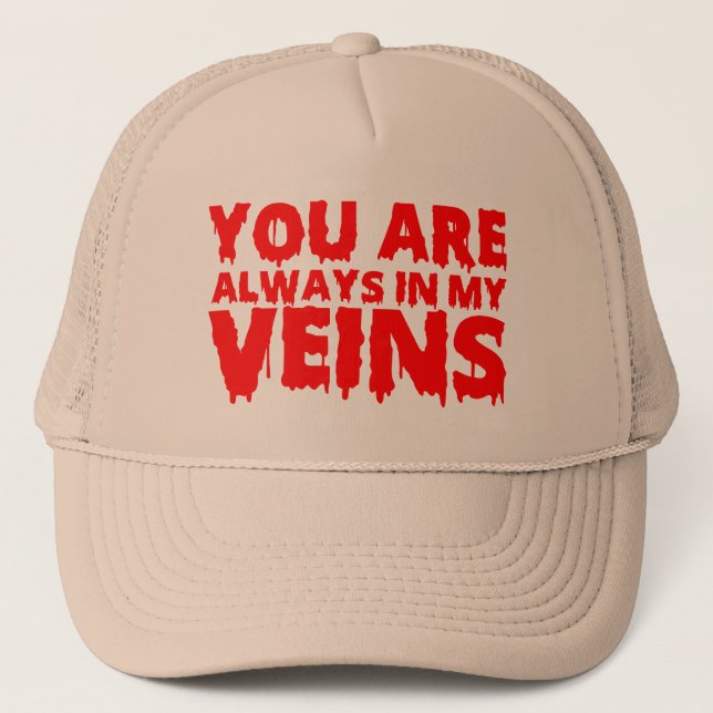 Boné Vampiro Você está sempre na minha veia Halloween E (Frente)