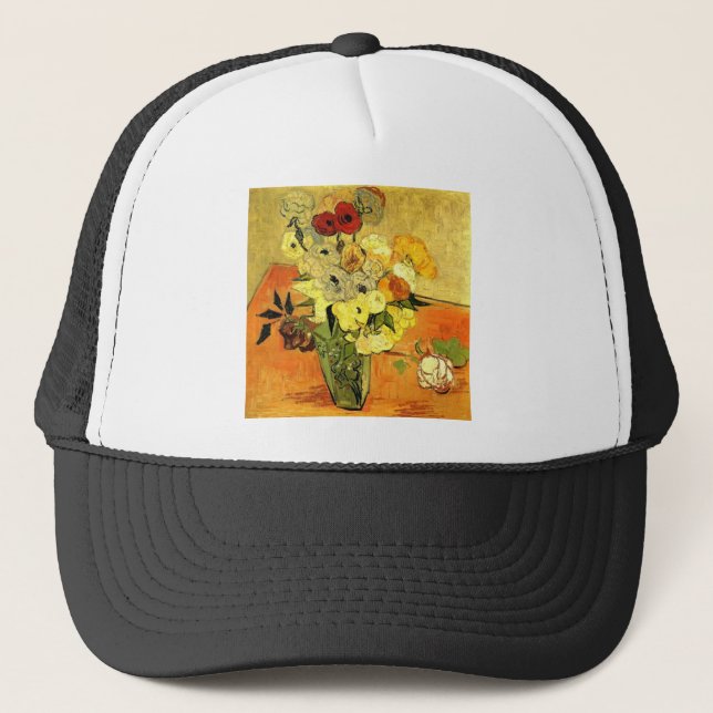 Boné Van Gogh Pintando Flores Fantasiosas Flores Vinhas (Frente)