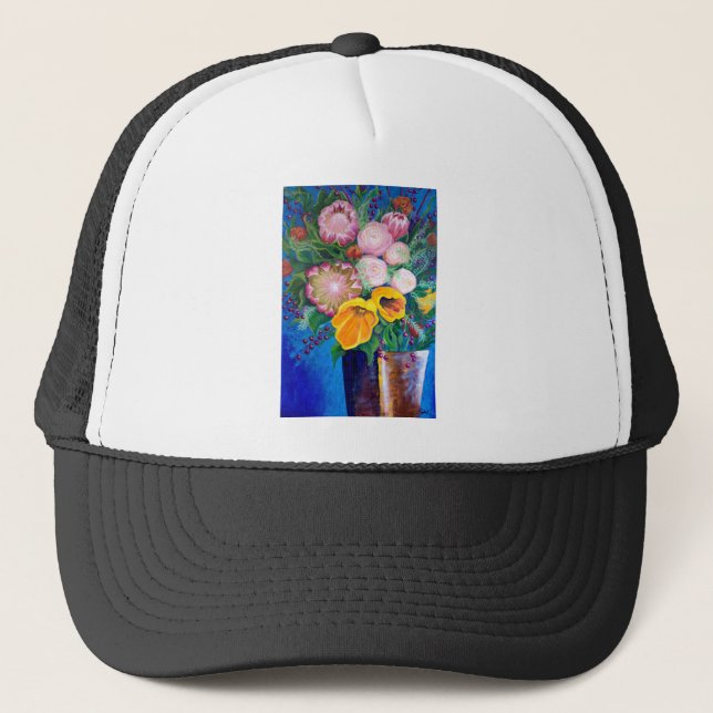 Boné Vase das Flores - Proteínas, Tulipas e Rosas (Frente)