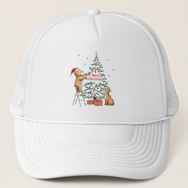 Boné Veado e urso de Natal (Frente)