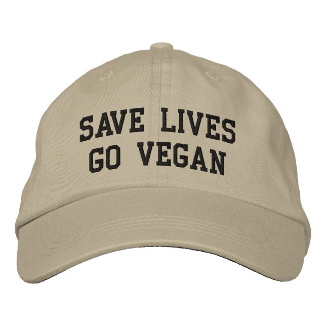 Boné Vegan Baseball (texto preto) (Frente)