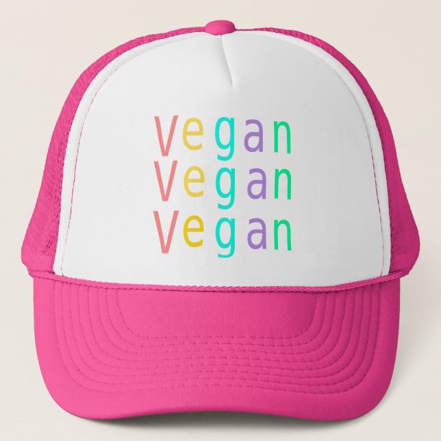 Boné Vegan. direitos dos animais. chapéu do camionista. (Frente)
