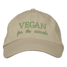Vegan para os animais beige bordado que