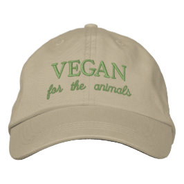 Boné Vegan para os animais beige bordado que