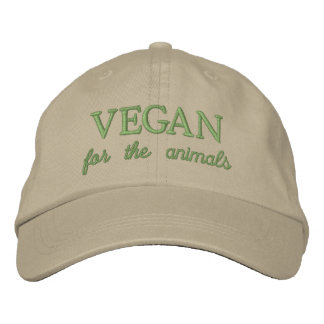 Boné Vegan para os animais beige bordado que