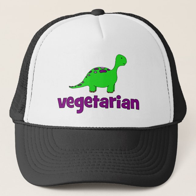 Boné Vegetariano - design do dinossauro (Frente)