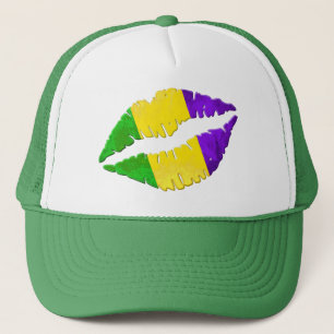 Boné Verde amarelo roxo dos lábios do beijo do carnava
