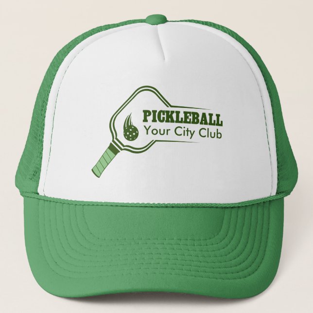 Boné Verde do Clube de Pickleball Personalizável (Frente)