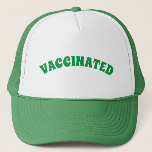 Boné Verde e branco vacinados