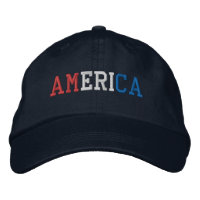 Vermelho branco e azul AMÉRICA bordados no Marinho