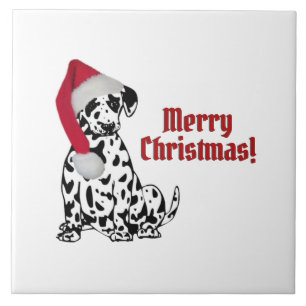 Boné Vermelho de Cachorro Dalmático Feliz Natal