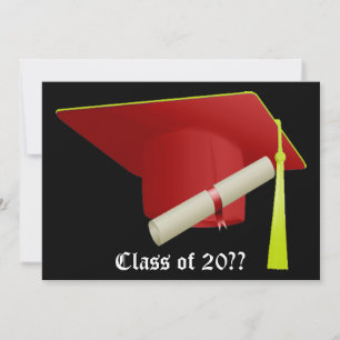 Boné Vermelho de Convite para Graduação