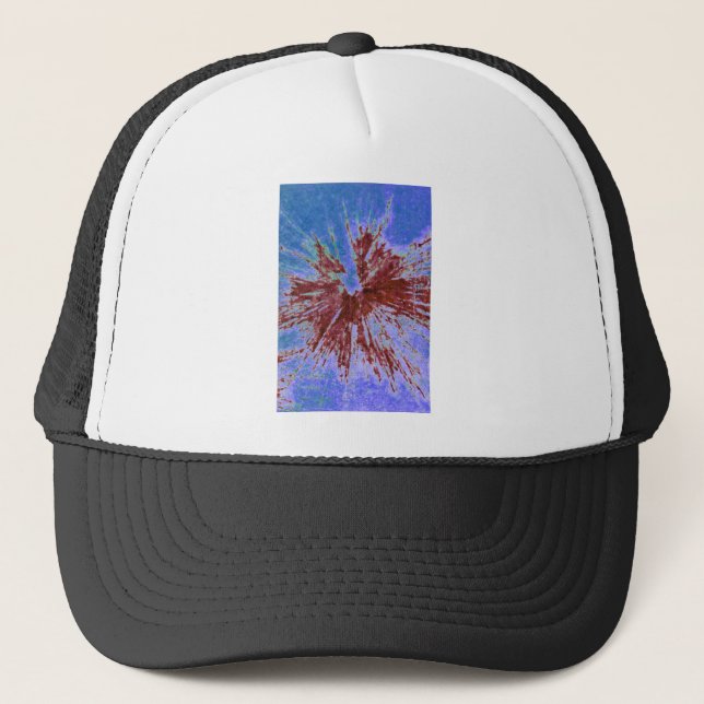 Boné Vermelho em púrpura e pincel azul (Frente)