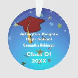 Boné Vermelho Escuro e Estrelas Ornamento para Gra