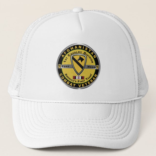 Boné Veterano da 1ª Divisão de Cavalaria no Afeganistão (Frente)