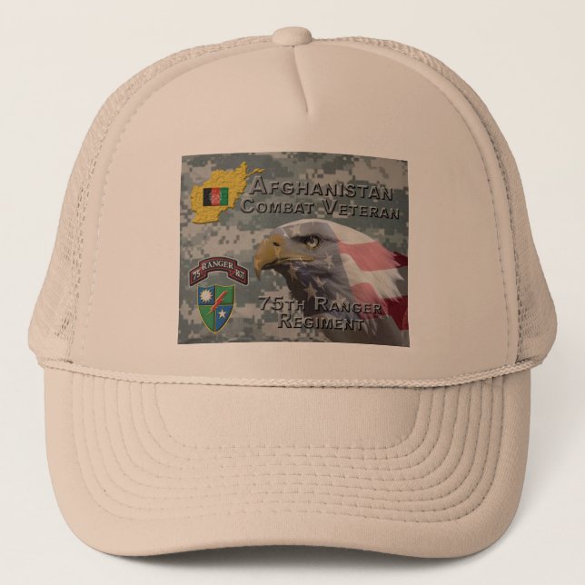 Boné Veterano de Combate Afegão 75º Regimento Ranger (Frente)