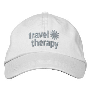 Boné Viagem da Terapêutica Bordada com Chapéu Branco e 