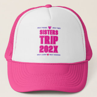 Boné Viagem das Irmãs 202X Ano Personalizado Vibe Amor